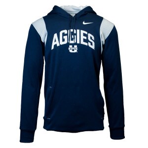utah state aggies nike athletic hoodie navy